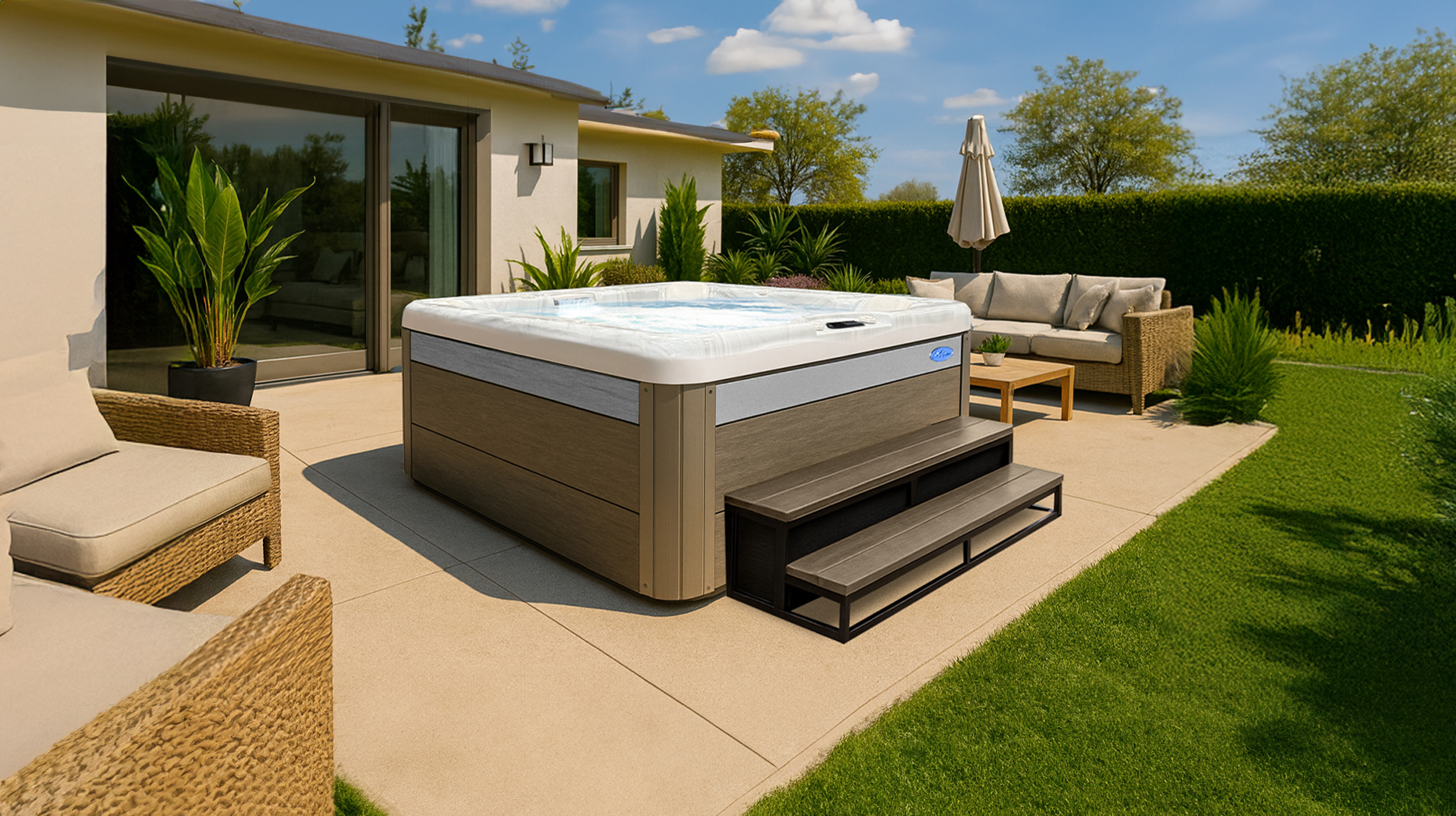 Cal Spas hot tub being used in a family setting