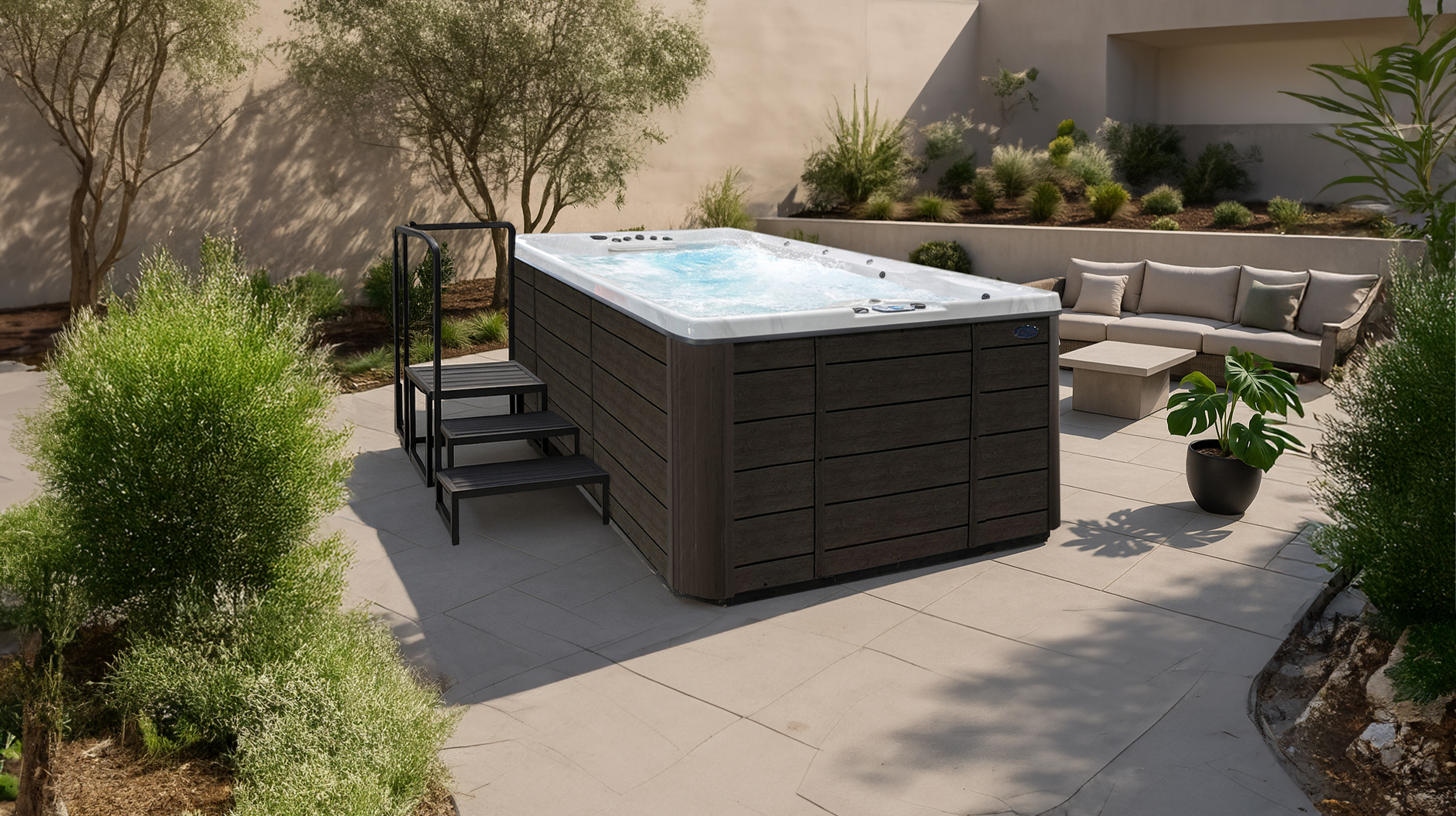 Cal Spas hot tub being used in a family setting