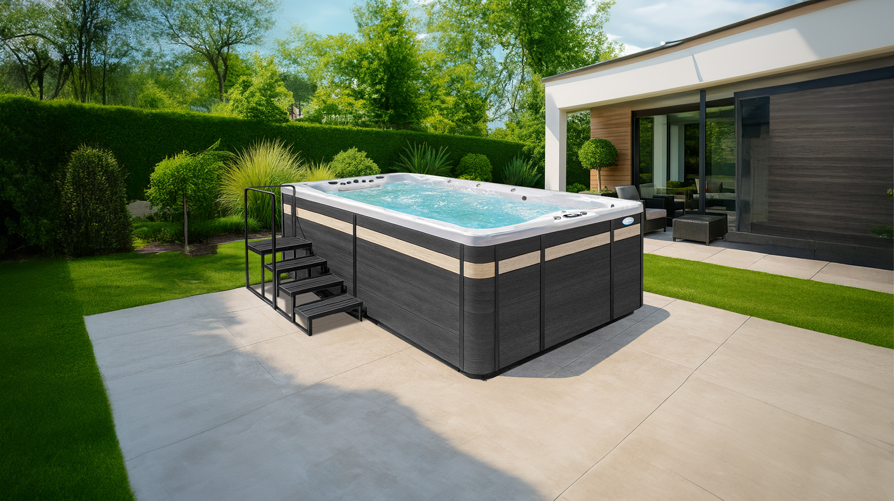 Cal Spas hot tub being used in a family setting