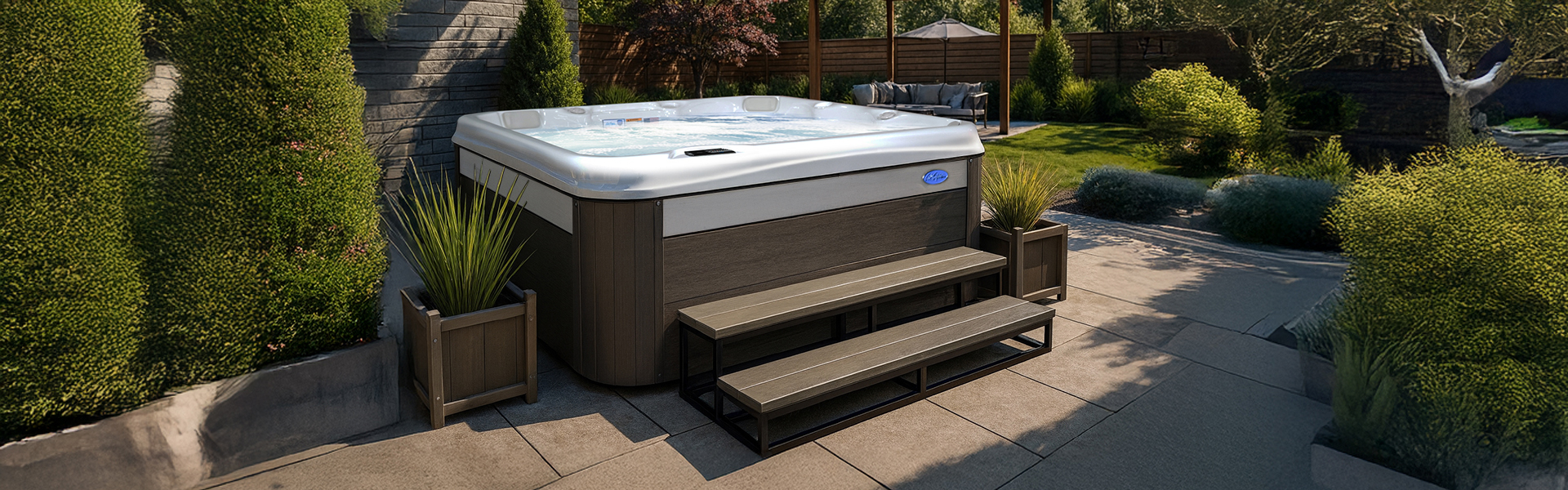 Cal Spas hot tub being used in a family setting