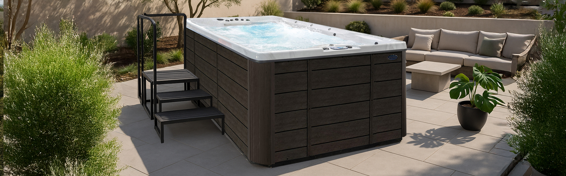 Cal Spas hot tub being used in a family setting