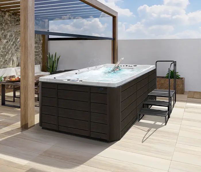 Cal Spas hot tub being used in a family setting