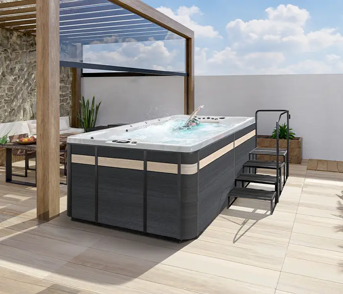 Cal Spas hot tub being used in a family setting