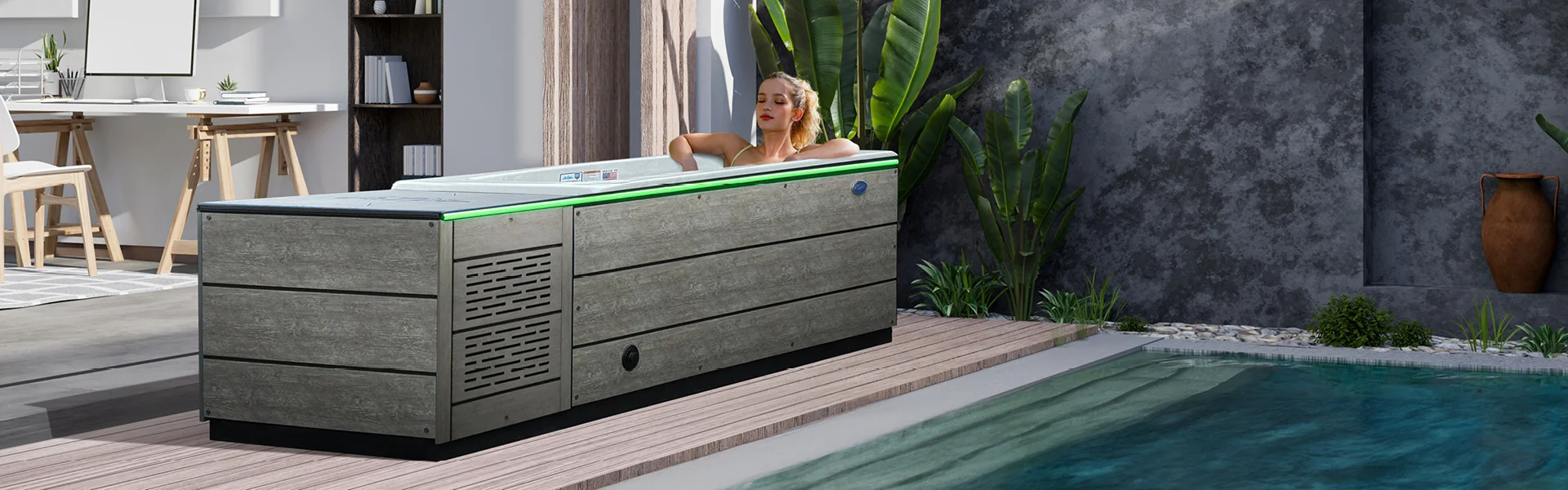 Chill Spas™ - a woman relaxing in The Platinum Chill Hot Tub by Cal Spas™